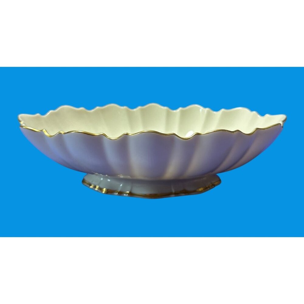 Lenox Symphony Oval Bowl Ivory with Gold Trim